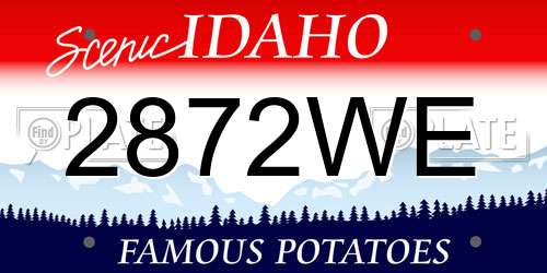 2872WE Idaho License Plate
