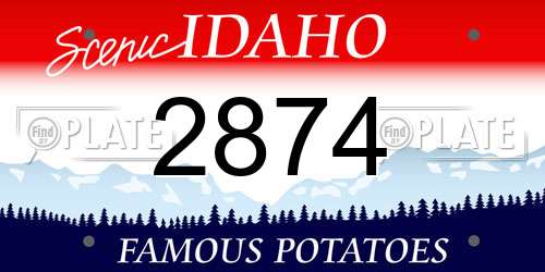 2874 Idaho License Plate