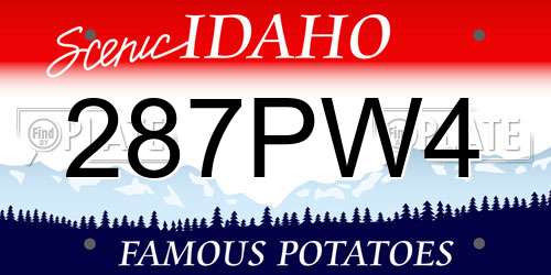 287PW4 Idaho License Plate