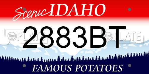 2883BT Idaho License Plate