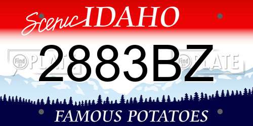 2883BZ Idaho License Plate