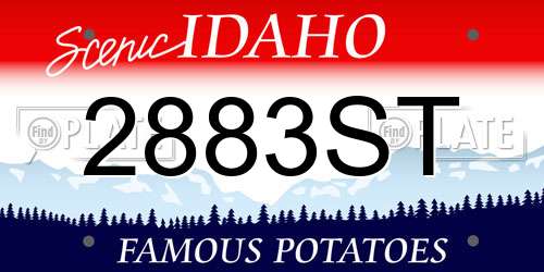 2883ST Idaho License Plate