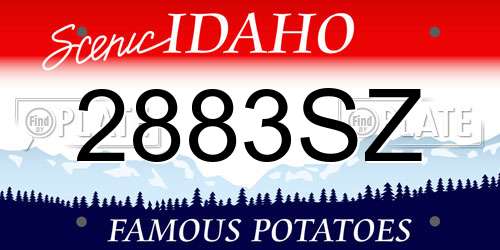 2883SZ Idaho License Plate