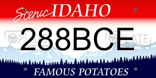 288BCE Idaho License Plate