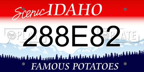288E82 Idaho License Plate