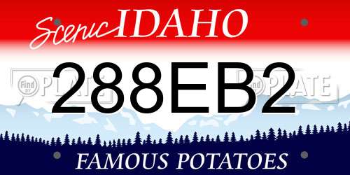 288EB2 Idaho License Plate