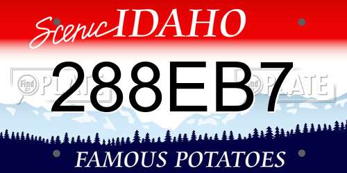 288EB7 Idaho License Plate