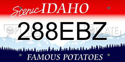 288EBZ Idaho License Plate
