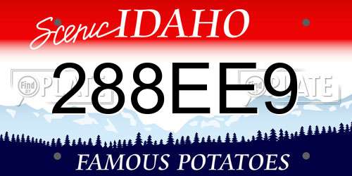 288EE9 Idaho License Plate