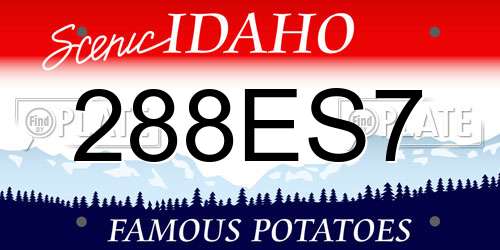 288ES7 Idaho License Plate