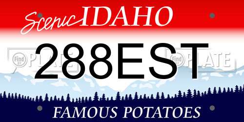 288EST Idaho License Plate