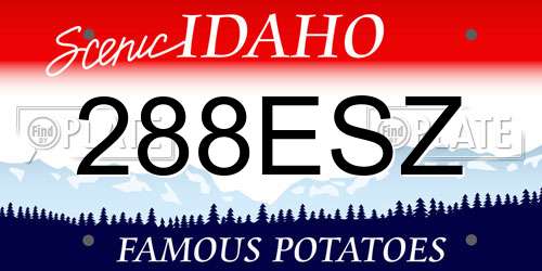 288ESZ Idaho License Plate