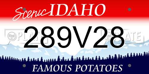 289V28 Idaho License Plate