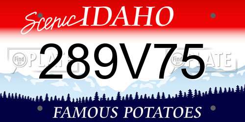 289V75 Idaho License Plate
