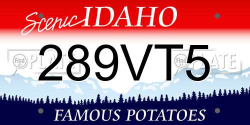 289VT5 Idaho License Plate