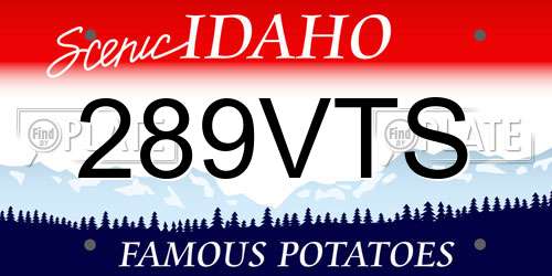 289VTS Idaho License Plate