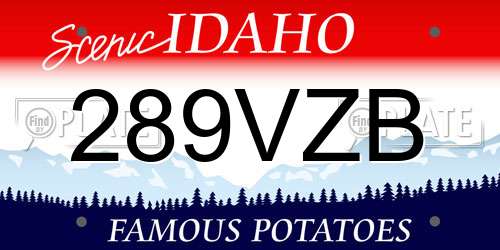 289VZB Idaho License Plate
