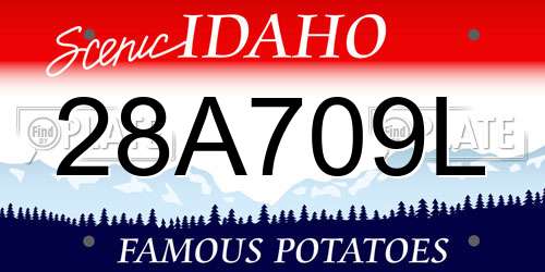 28A709L Idaho License Plate
