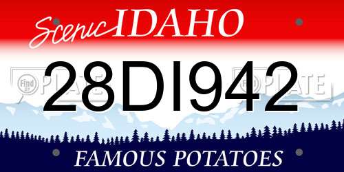 28DI942 Idaho License Plate