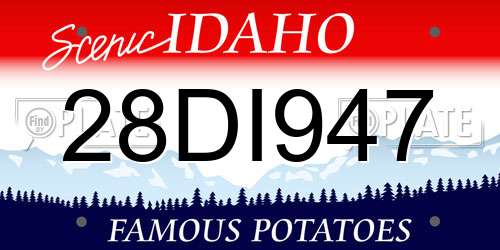 28DI947 Idaho License Plate