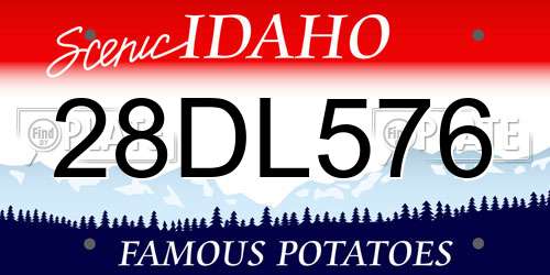28DL576 Idaho License Plate