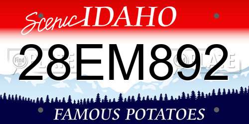 28EM892 Idaho License Plate