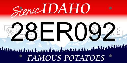 28ER092 Idaho License Plate