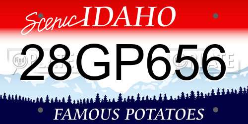 28GP656 Idaho License Plate