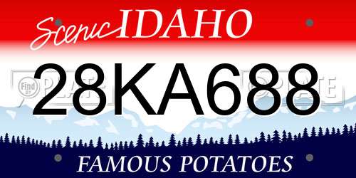 28KA688 Idaho License Plate