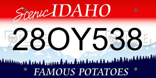 28OY538 Idaho License Plate