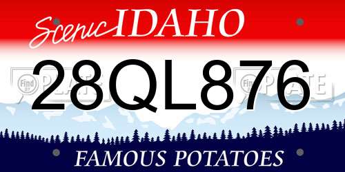 28QL876 Idaho License Plate
