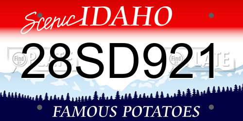28SD921 Idaho License Plate