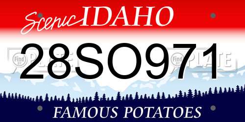 28SO971 Idaho License Plate