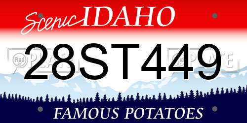 28ST449 Idaho License Plate