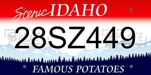 28SZ449 Idaho License Plate