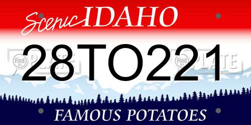 28TO221 Idaho License Plate