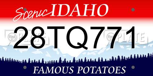 28TQ771 Idaho License Plate