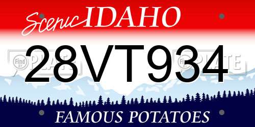 28VT934 Idaho License Plate