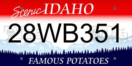 28WB351 Idaho License Plate
