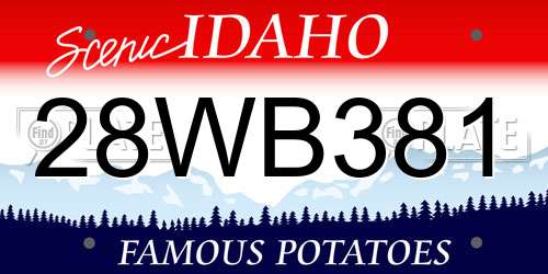 28WB381 Idaho License Plate