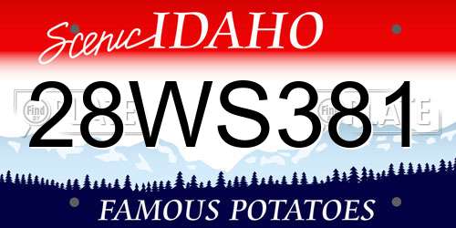 28WS381 Idaho License Plate