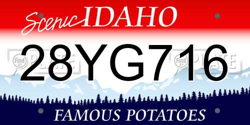 28YG716 Idaho License Plate