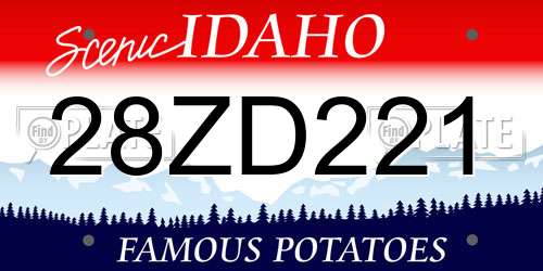 28ZD221 Idaho License Plate