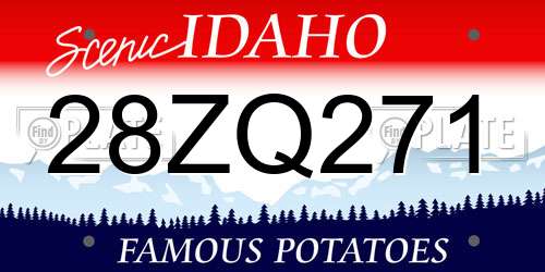 28ZQ271 Idaho License Plate