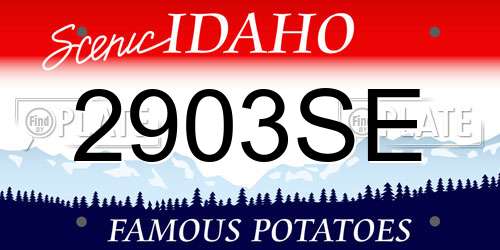 2903SE Idaho License Plate