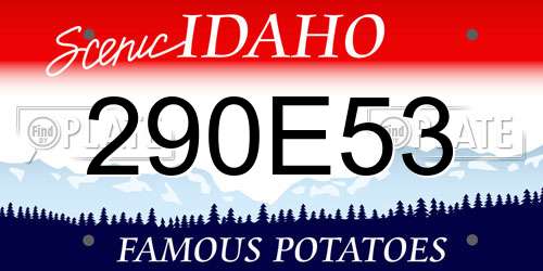 290E53 Idaho License Plate