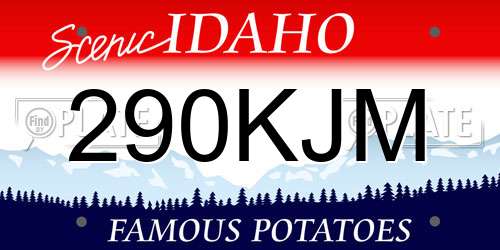 290KJM Idaho License Plate