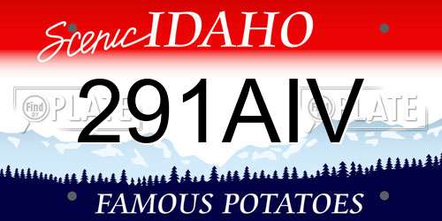 291AIV Idaho License Plate