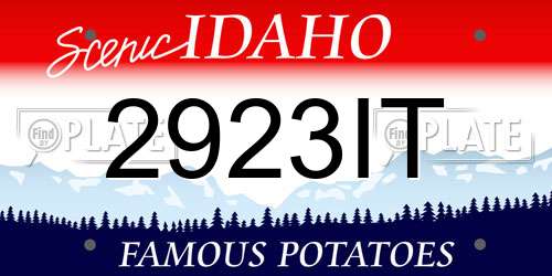 2923IT Idaho License Plate