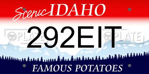 292EIT Idaho License Plate